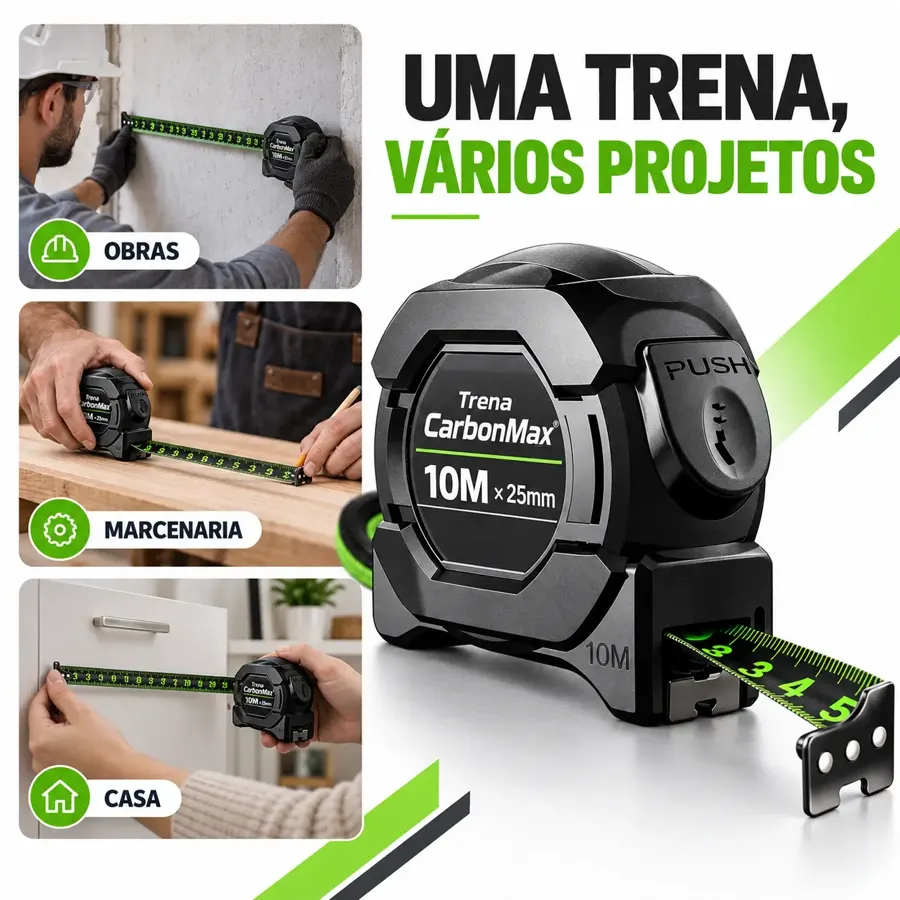 Trena CarbonMax usada em obras, marcenaria e em casa