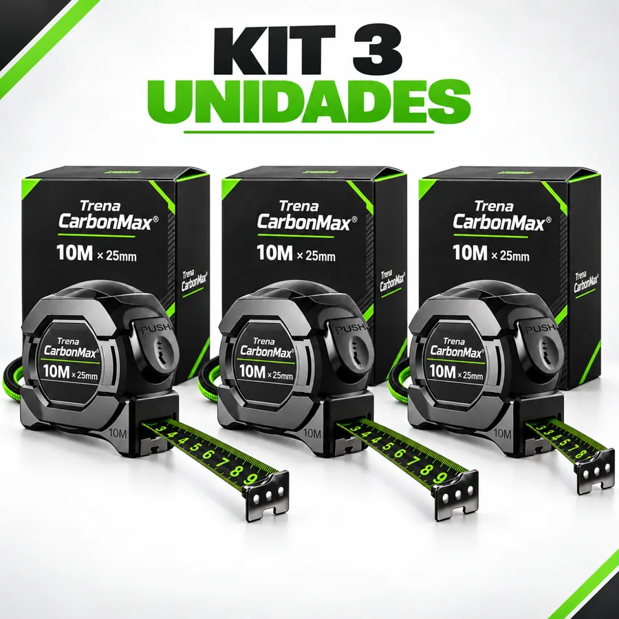 Kit com três unidades da Trena CarbonMax